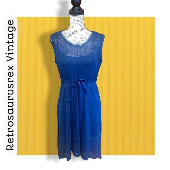 simply Vera Boho Knit Pointelle High Low Sleeveless Dress, Large - Picture 4 of 7